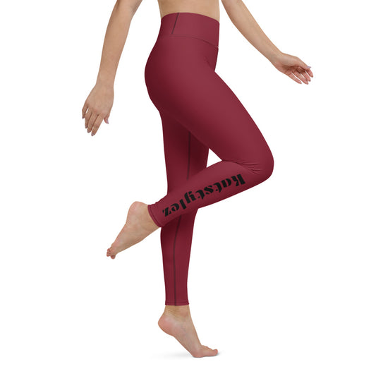 Damen-Yoga-Leggings mit hohem Bund für mühelosen Komfort und trendige Performance - Perfekt für Yoga und den Alltag! Basic Dark Red