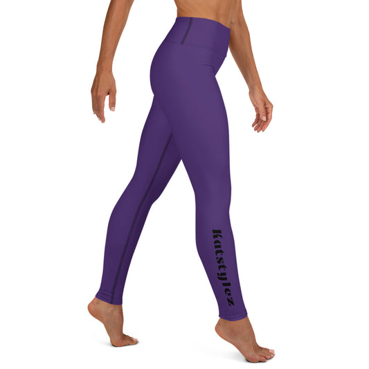 Damen-Yoga-Leggings mit hohem Bund für mühelosen Komfort und trendige Performance - Perfekt für Yoga und den Alltag!  Basic Purple