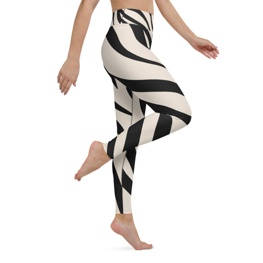 Damen-Yoga-Leggings mit hohem Bund für mühelosen Komfort und trendige Performance - Perfekt für Yoga und den Alltag! Zebra