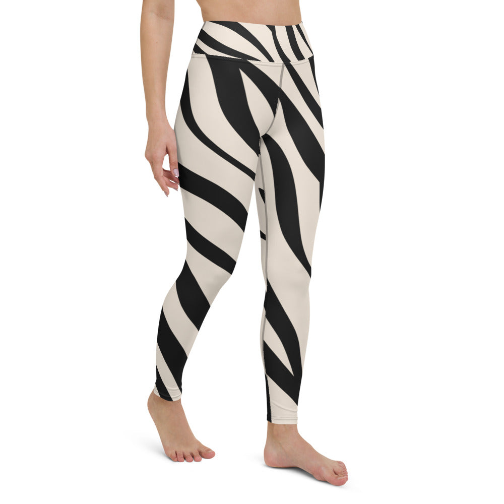 Damen-Yoga-Leggings mit hohem Bund für mühelosen Komfort und trendige Performance - Perfekt für Yoga und den Alltag! Zebra